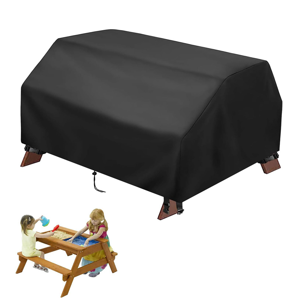 Kids Outdoor Bench Table - キッズピクニックテーブルカバー防水砂水アクティビティテーブルカバー屋外パティオキッチンテーブルベンチシートカバーブラック