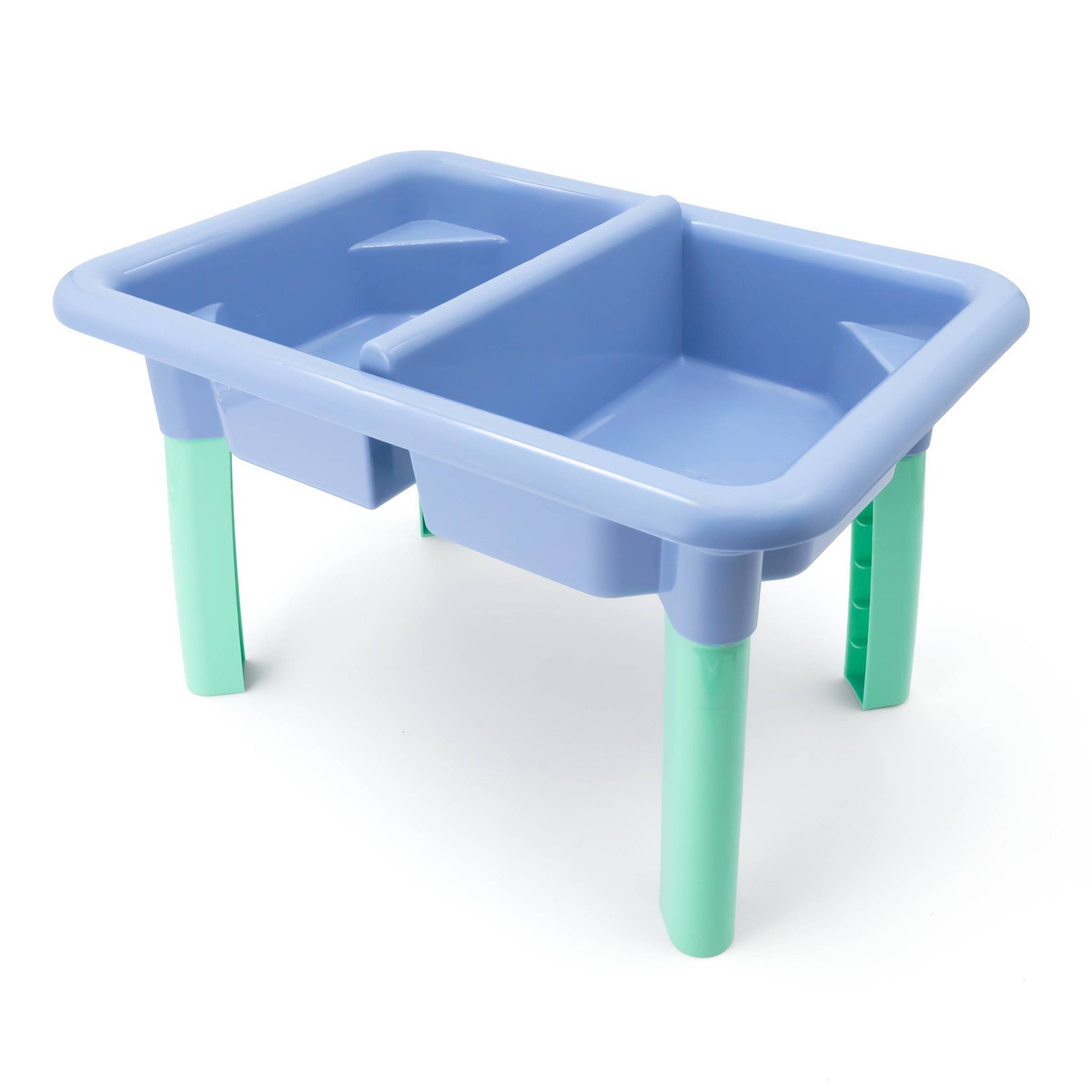 Kids Outdoor Sensory Table - 青い子供用砂場テーブル、頑丈な遊び場用ボウル付き、屋外裏庭ビーチ感覚学習や遊びに最適