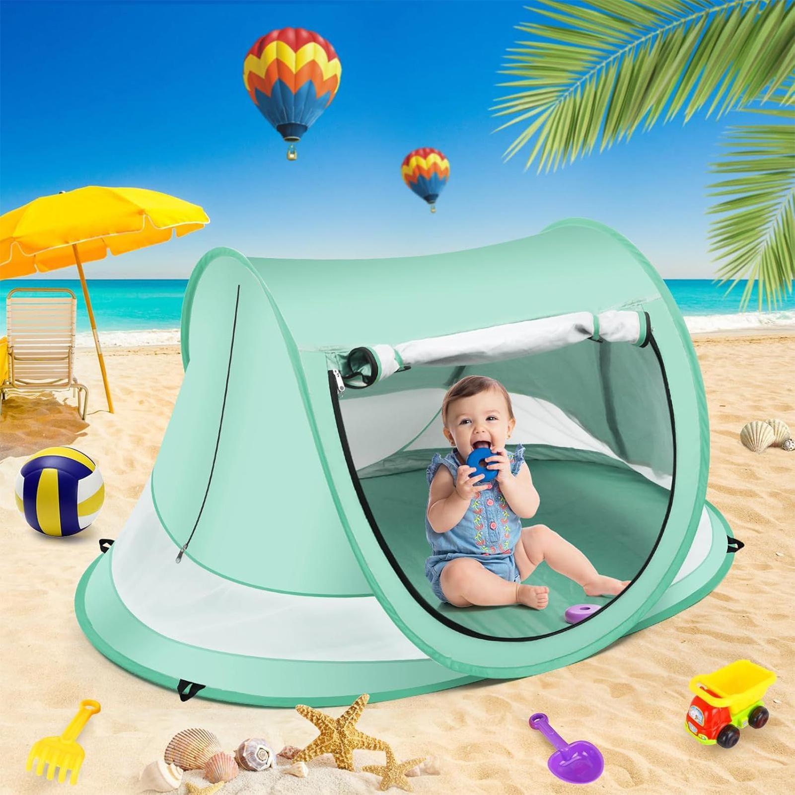 Kids Outdoor Daybed - 幼児用ビーチテント 屋外ベビーシェード UVカット 折りたたみ式ベビーポップアップドームテント 休暇 キャンプ
