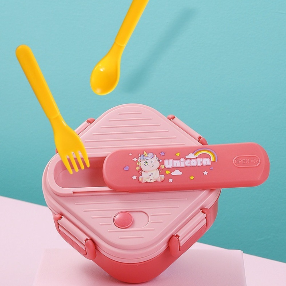 Kids Outdoor Dining Set - E9 キッズランチボックス 800ML/27oz 三層式学生用食器容器 漫画柄フード収納ボックス 学校