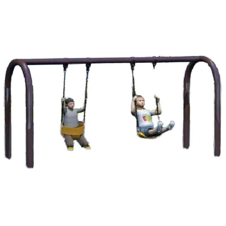 Kids Outdoor Swing Chair - 工場カスタム子供用屋外スイングチェアカバー付き丸型スイング、ポール付き屋外遊び場スイング、プレイハウス、プレイセンター用