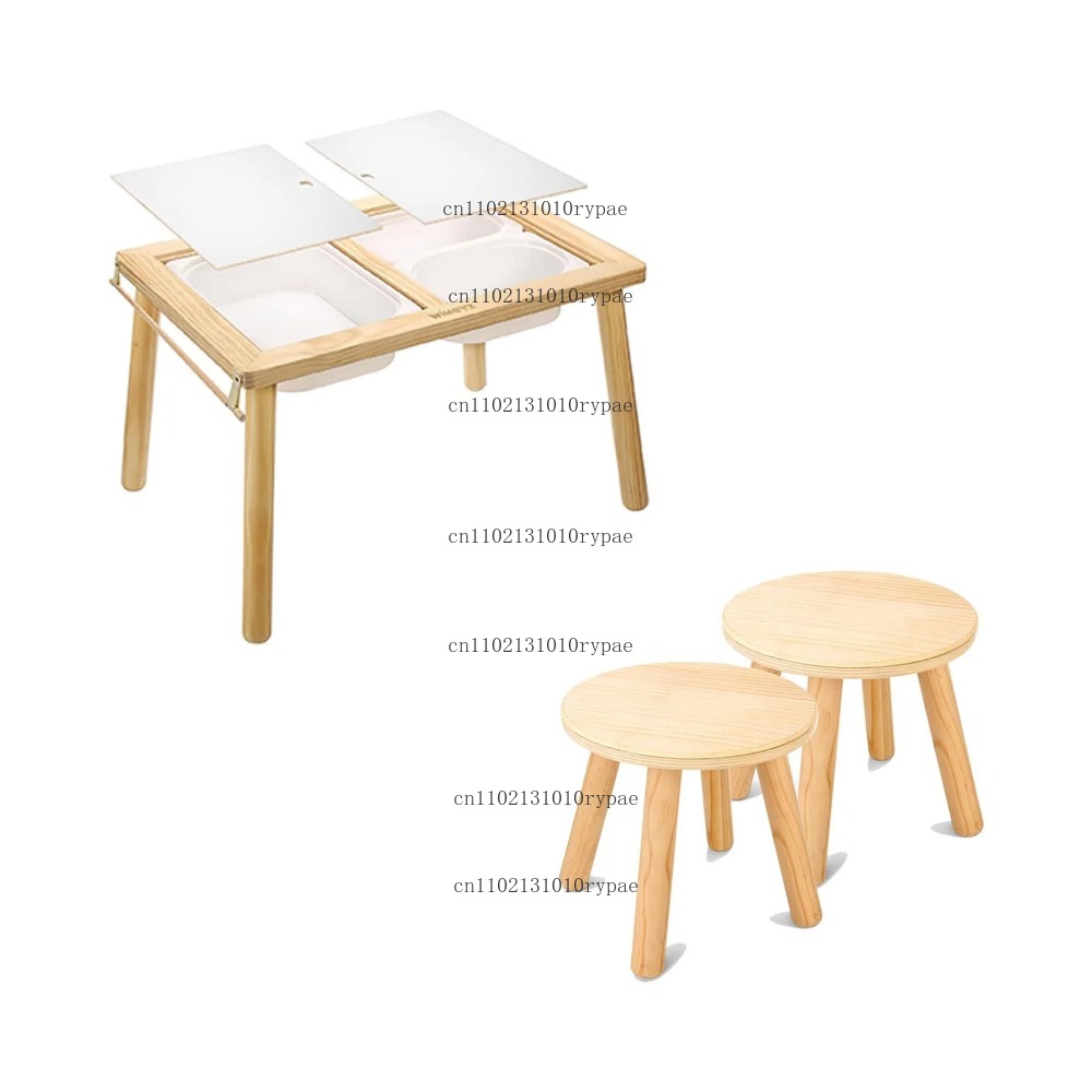 Kids Outdoor Sensory Table - 安全機能付きキッズセンサリーテーブル両面ボード幼児用プレイデスクペーパーロールスティック2つの収納ビン屋内屋外用ギフト