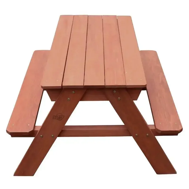Kids Outdoor Bench Table - -屋外ピクニック木製ベンチ木製カバーセット砂と水の子供用アクティビティテーブル