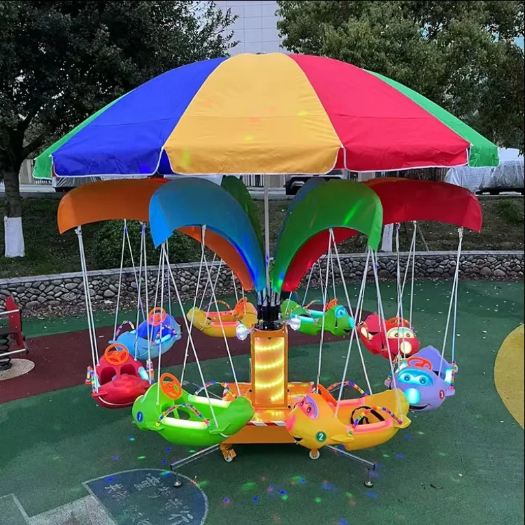 Kids Outdoor Swing Chair - 2026年式スイングチェアミニメリーゴーランド子供用回転木馬、商業レンタル用大型屋外遊具販売促進