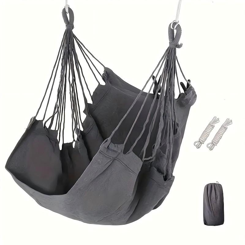 Kids Outdoor Hammock Chair - 1個入り ポータブルハンギングチェア キャンバススイングチェア 屋外ハンモックチェア 室内＆寮用シート 大人子供用ハンギングベッド