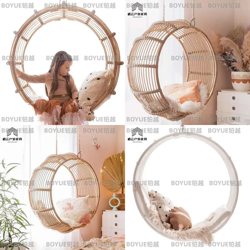 Kids Outdoor Hammock Chair - 屋外用ラタンロッキングチェアハンギングハンモックスイング寝室子供部屋用クレードルシートガーデンパティオ家具装飾