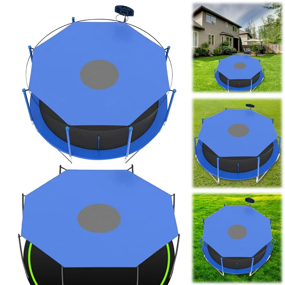 Kids Outdoor Trampoline - 6/8/10フィートトランポリンカバー抗UV防水トランポリンシェードカバーサンシェード屋根アクセサリー屋外裏庭遊び場用