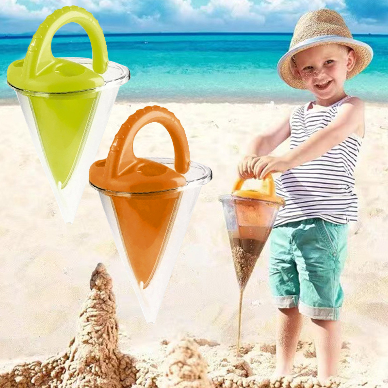 Kids Outdoor Set - ~~ビーチ子供用砂漏斗、屋外家族用砂漏斗、創造的なビーチ用砂漏斗、手持ち漏斗から砂がこぼれる~~