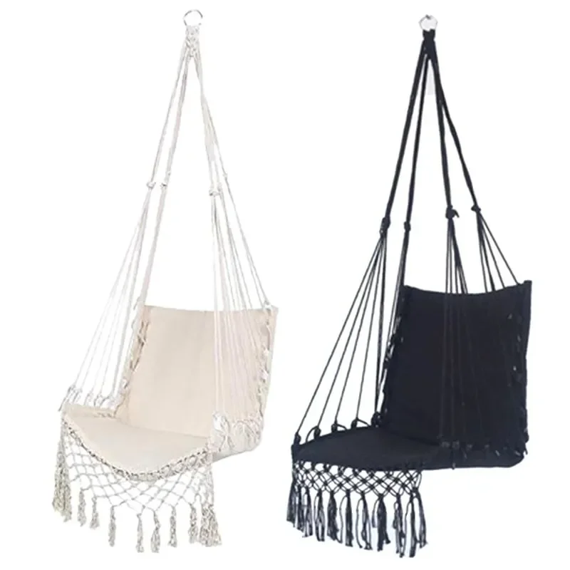 Kids Outdoor Hammock Chair - 屋外屋内ハンモック スイング 安全ハンモックチェア ロープハンギングチェア ガーデンレストゲーム 子供大人用プレイシート