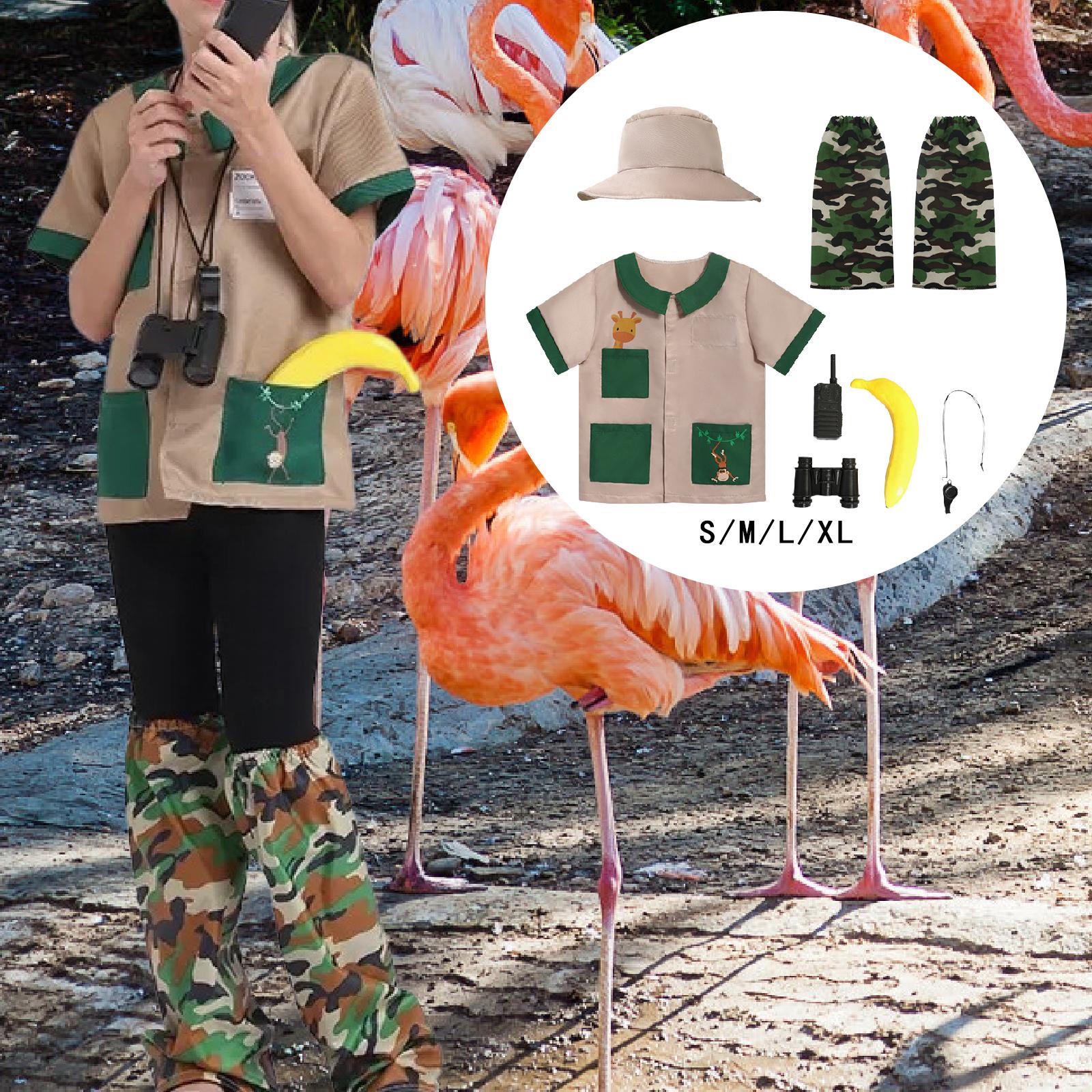 Kids Outdoor Zoo - キッズエクスプローラーコスチュームセット ホイッスル 望遠鏡 動物園 アウトドアアドベンチャーキット ハイキング用