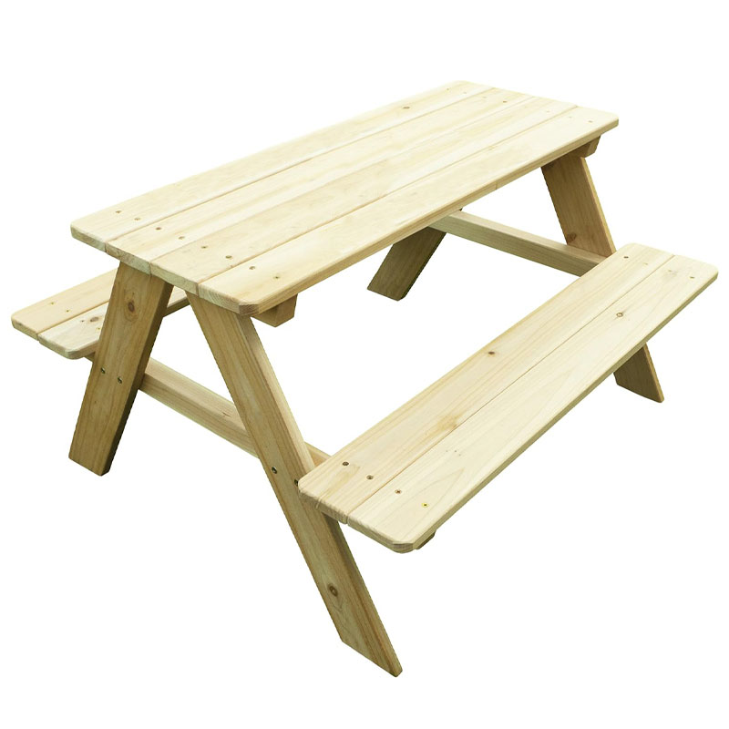 Kids Outdoor Bench Table - 屋外木製子供用ピクニックテーブルベンチ - 素朴なスタイルのガーデン用パティオ家具