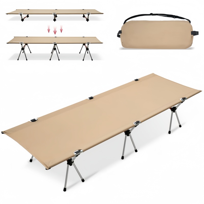 Kids Outdoor Daybed - 屋外キャンプ用折りたたみベッド ポータブル超軽量アルミ合金 簡単組み立て 大人子供兼用トラベルコット