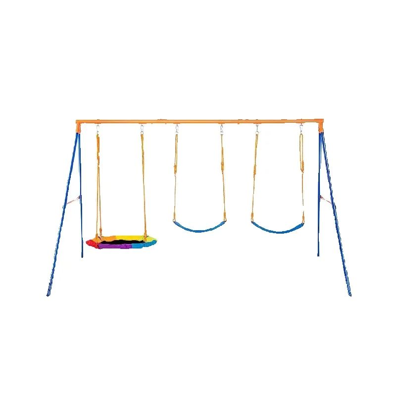 Kids Outdoor Swing - SucceBuy スイングセット 裏庭用 耐荷重600ポンド スイングセット ソーサースイングシート1個付き