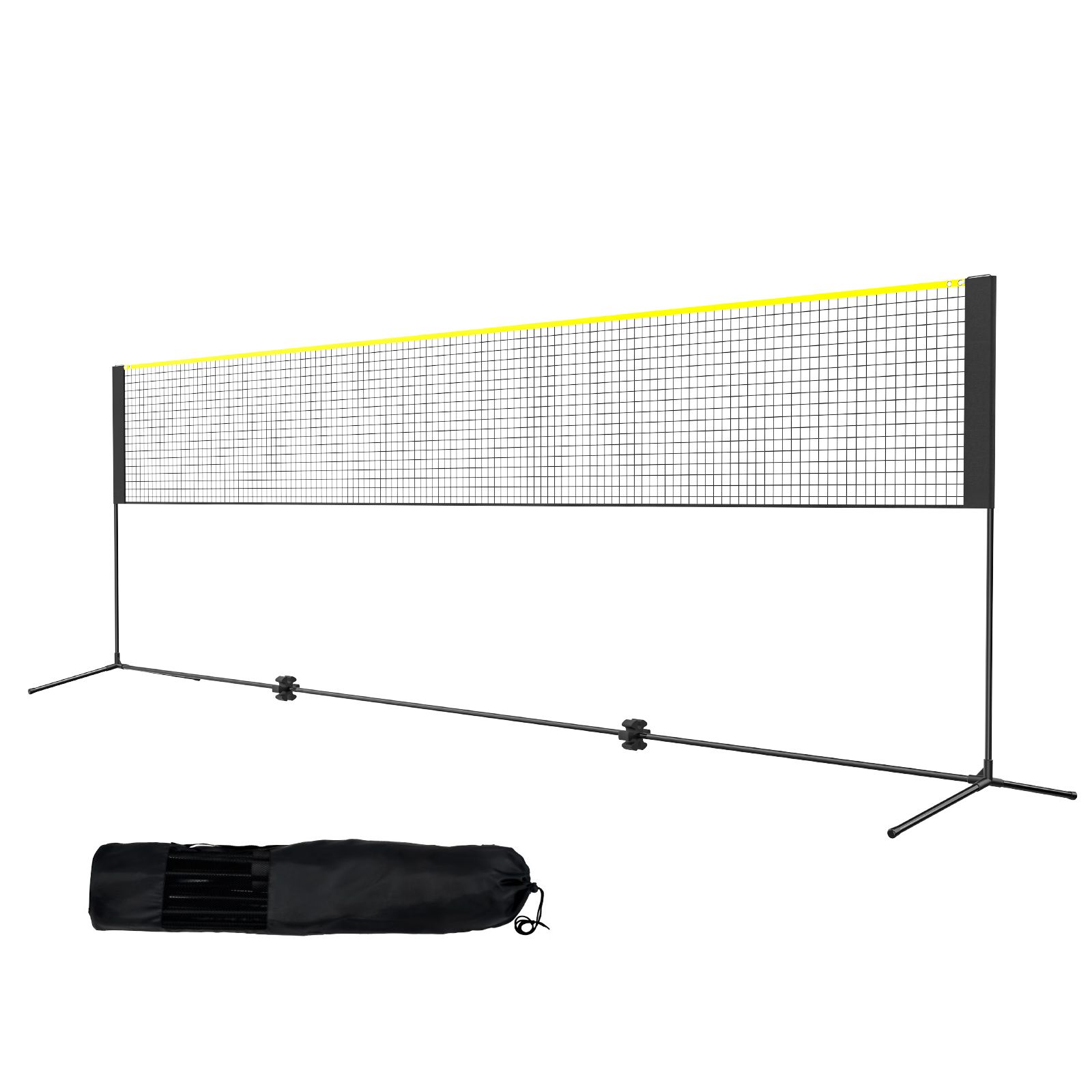 Kids Outdoor Volleyball Net - バドミントンネット、高さ調節可能なバレーボールネット、幅17フィートの折りたたみ式ピクルボールネット、ポール、スタンド、キャリーバッグ付きの持ち運び簡単なテニスネットセット、子供用裏庭ゲーム、屋内屋外用