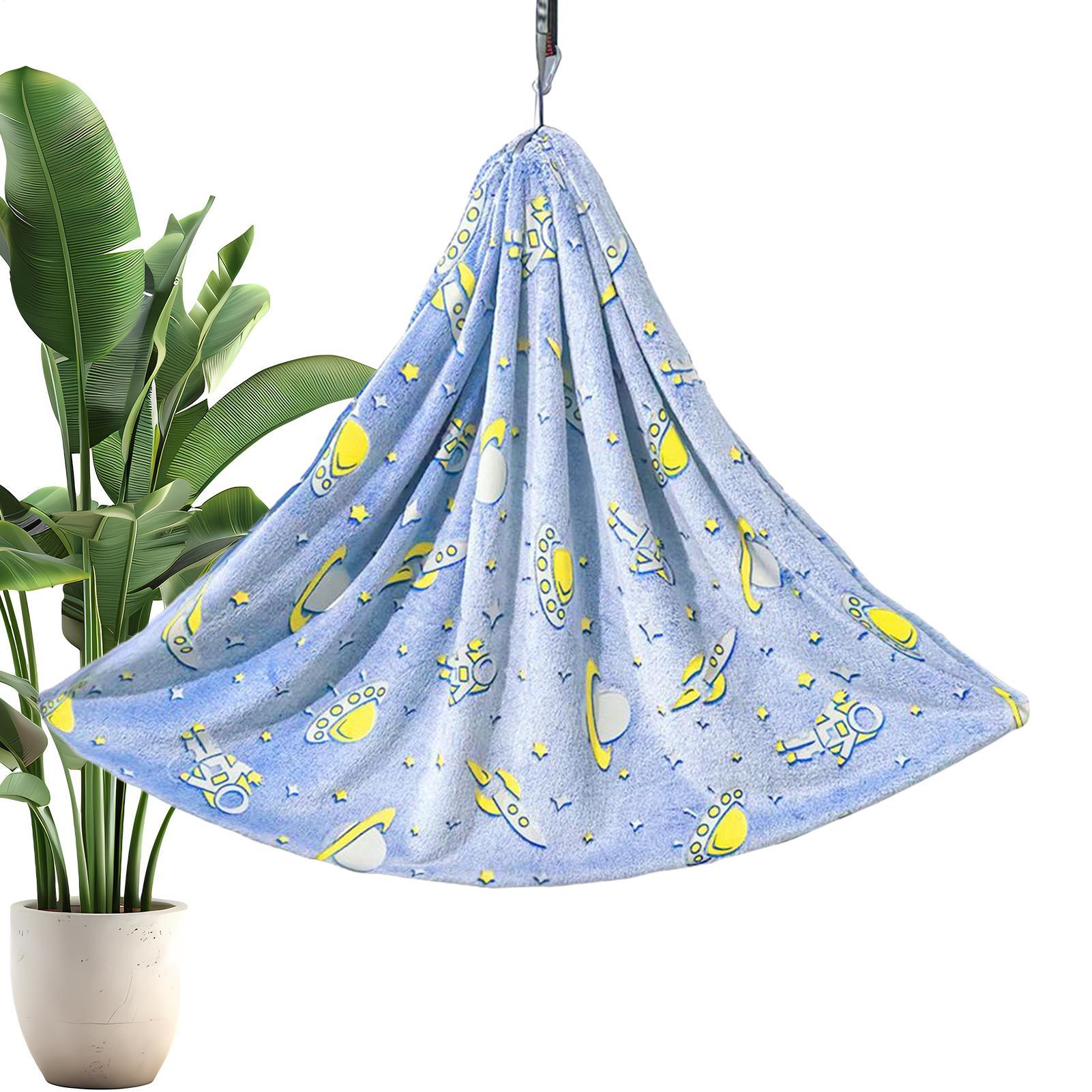 Kids Outdoor Hammock Chair - 子供用スイングチェア 暗闇で光る感覚ハンモックチェア フランネルブランケット ソフト 屋外 屋内