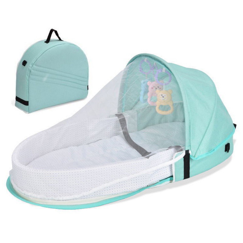 Kids Outdoor Daybed - 子供用の多機能ベビーベッド,蚊帳付きのポータブルベビーベッド,折りたたみ式,幼児用ベビーベッド
