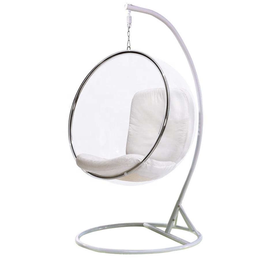 Kids Outdoor Egg Chair - 子供用モダンエッグチェア、面白いピンクのアクリルボールスイング、寝室、ホテル、屋外用プラスチック製モジュール式家具、女の子向け