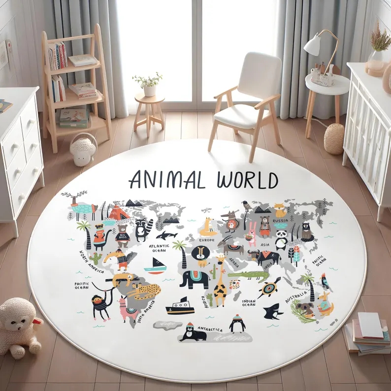 カートゥーンズー - アニマルワールド ラウンドラグ 子供用 - Kids Outdoor Zoo のレビューと価格