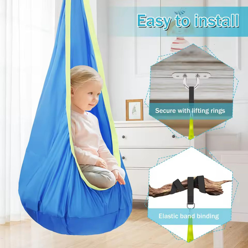 キッズポッドスイングシート ナイロン製ハンギングチェア イン - Kids Outdoor Swing Chair のレビューと価格