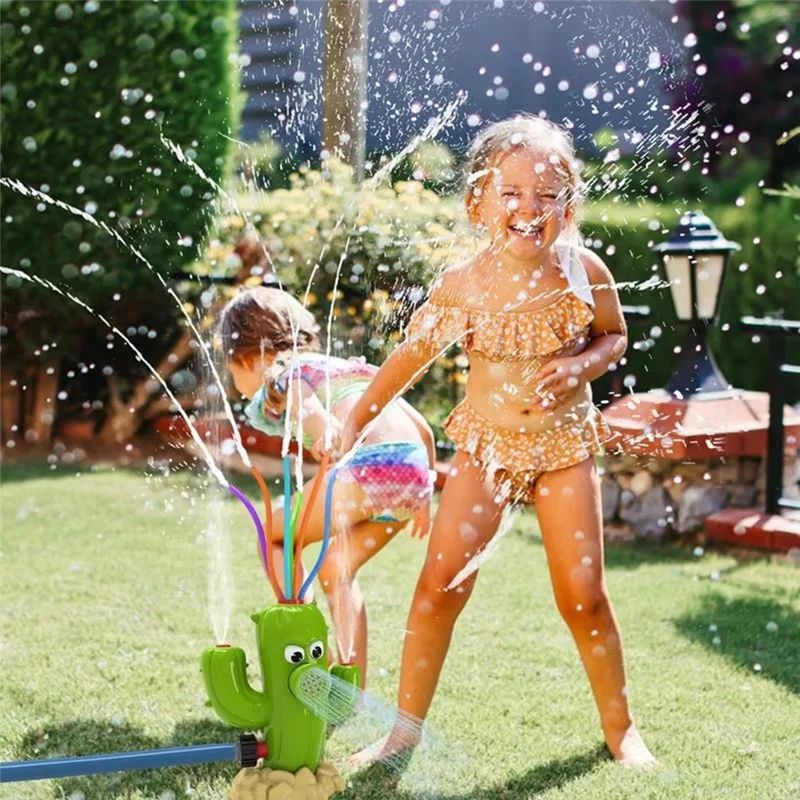 サボテン型の漫画風スプリンクラー、屋外裏庭ガーデン水遊びおも - Kids Outdoor Yard Tools のレビューと価格