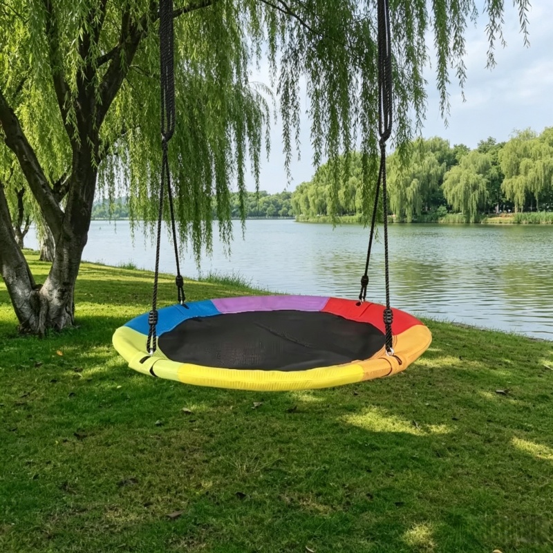 円形オックスフォードネットキャンバス子供用ハンモック吊り下げ - Kids Outdoor Swing のレビューと価格