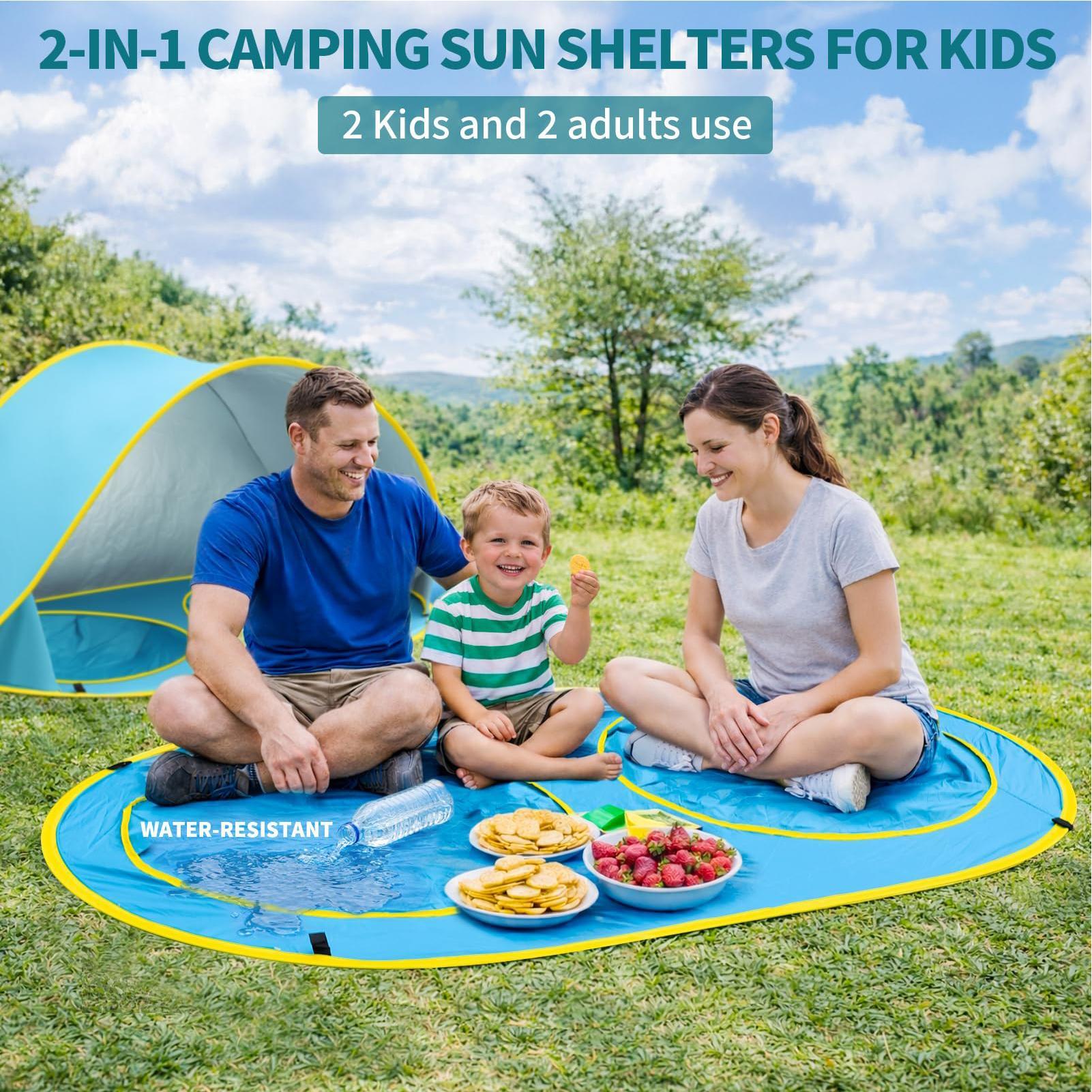 子供用ビーチテント プール付き UVカット 日よけシェルター - Kids Outdoor Daybed のレビューと価格