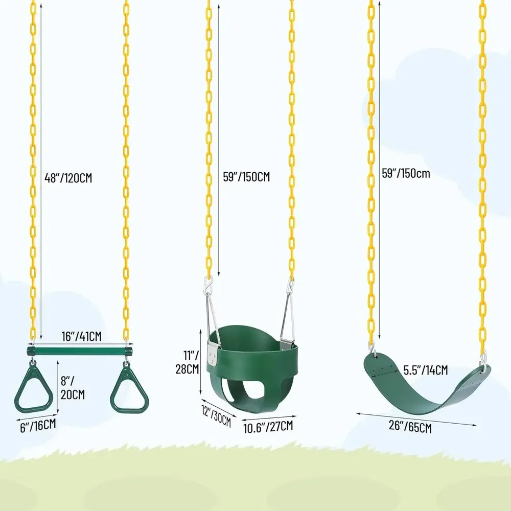 屋外用コンボスイングセット（リング、ベルトシート、バケットシ - Kids Outdoor Swing のレビューと価格