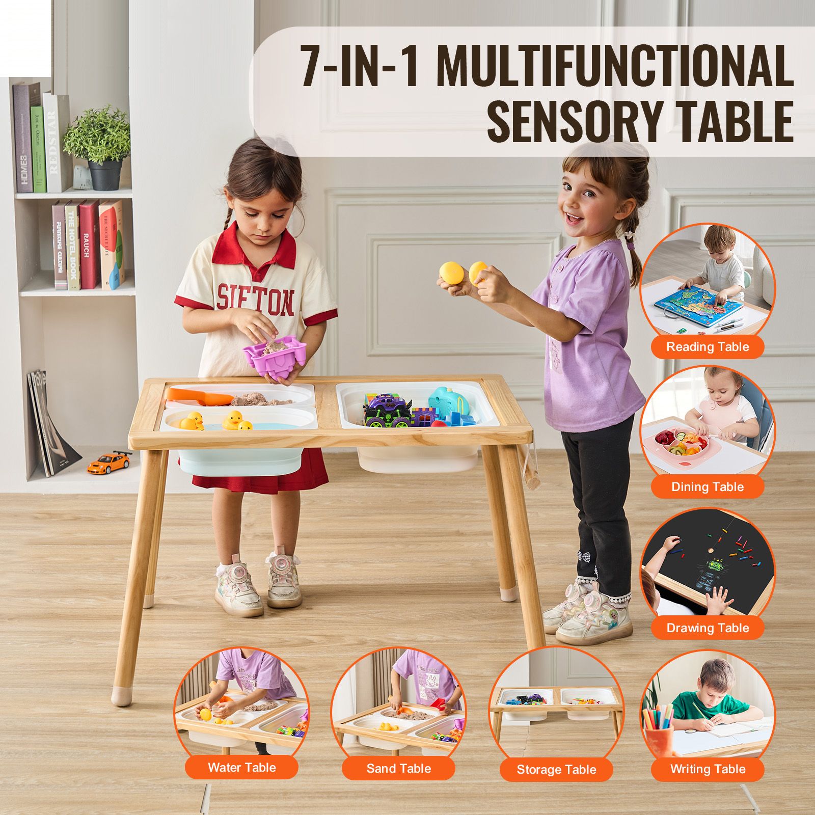 幼児用感覚テーブル、3つの折りたたみ式収納箱とペーパーロール - Kids Outdoor Sensory Table のレビューと価格