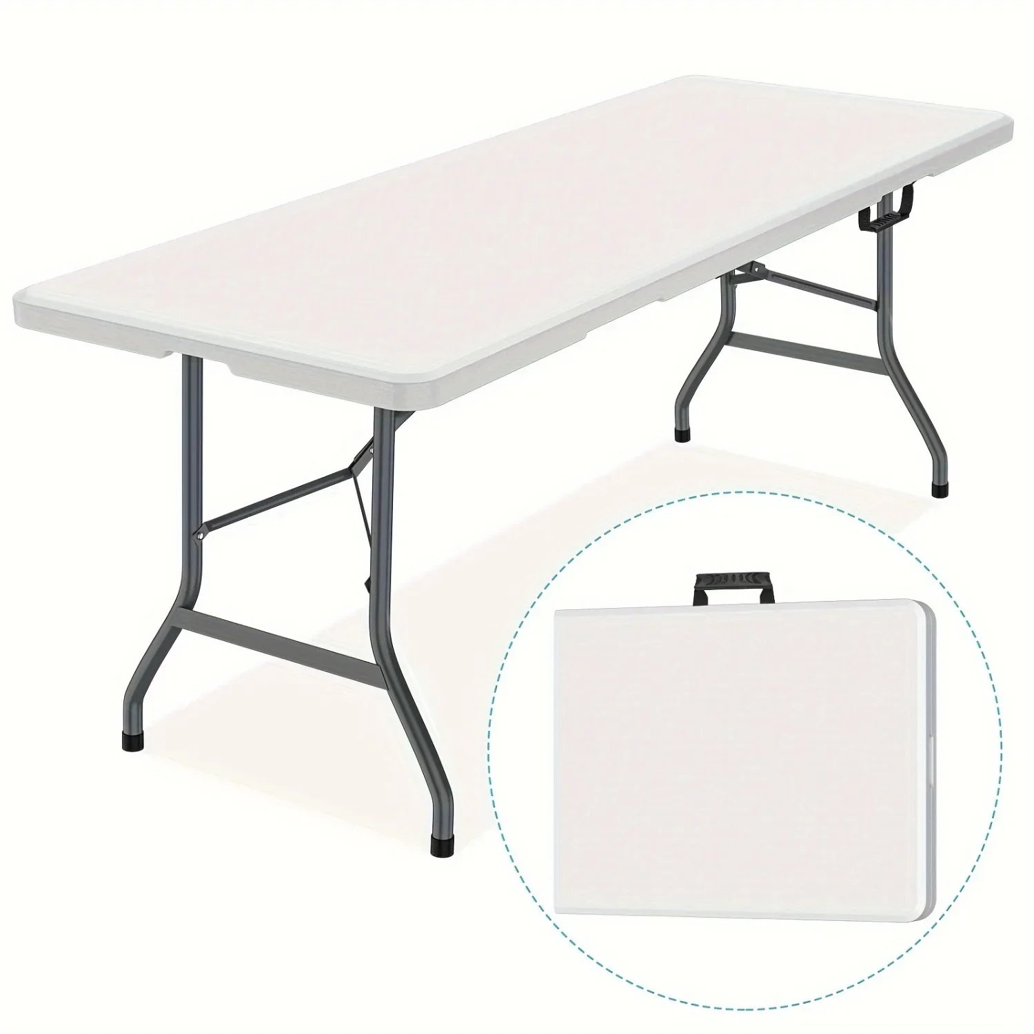 6フィートの広々としたプラスチック製折りたたみテーブル、頑丈 - Kids Outdoor Dining Table のレビューと価格