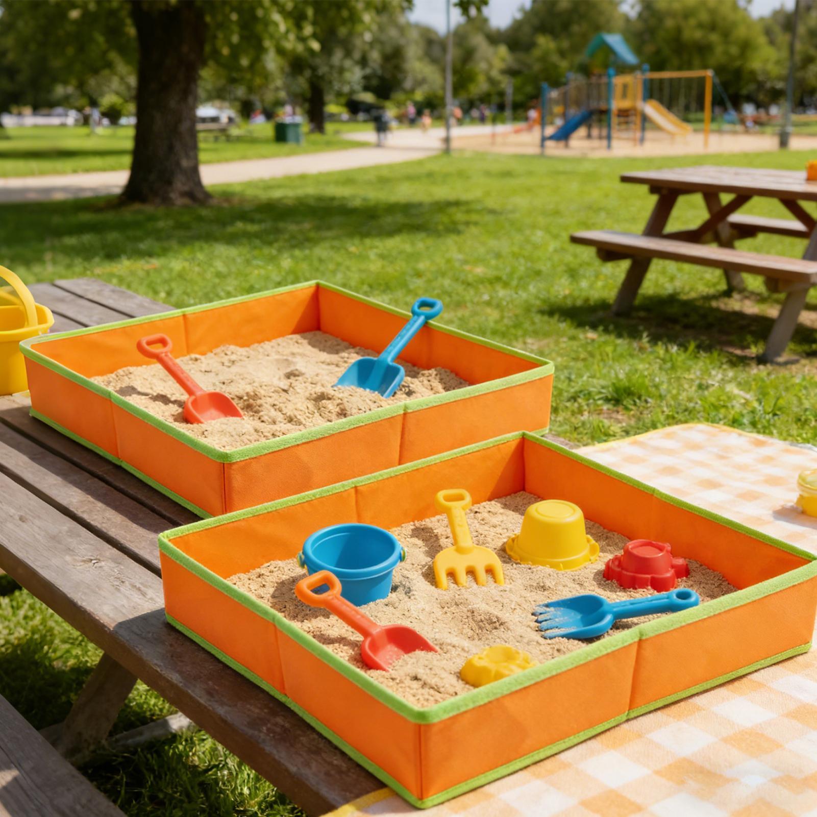 子供用砂場テーブル 屋外感覚テーブル 折りたたみ式ゲームトレ - Kids Outdoor Sensory Table のレビューと価格