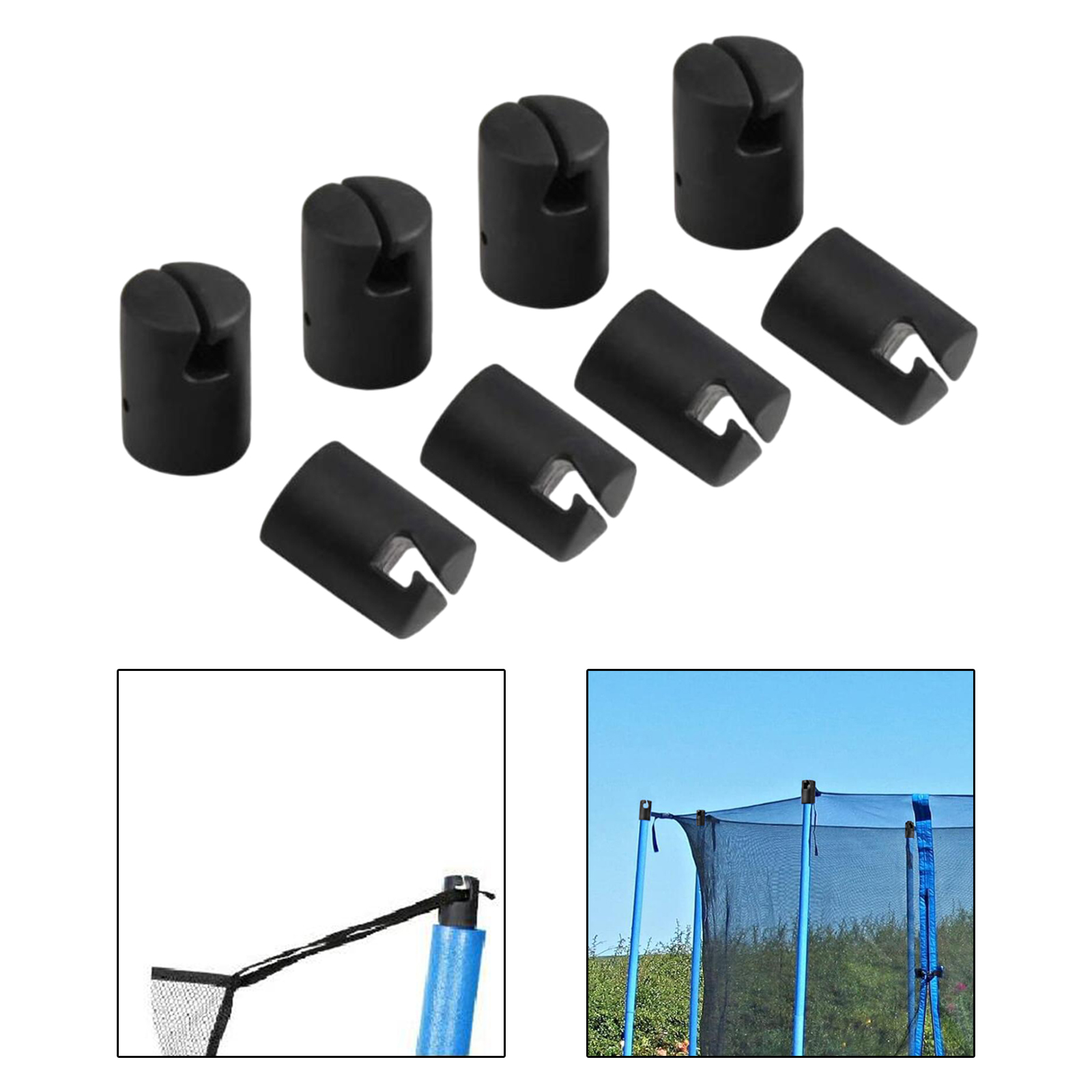 トランポリンエンクロージャポールキャップ、フラットスチールシ - Kids Outdoor Trampoline のレビューと価格