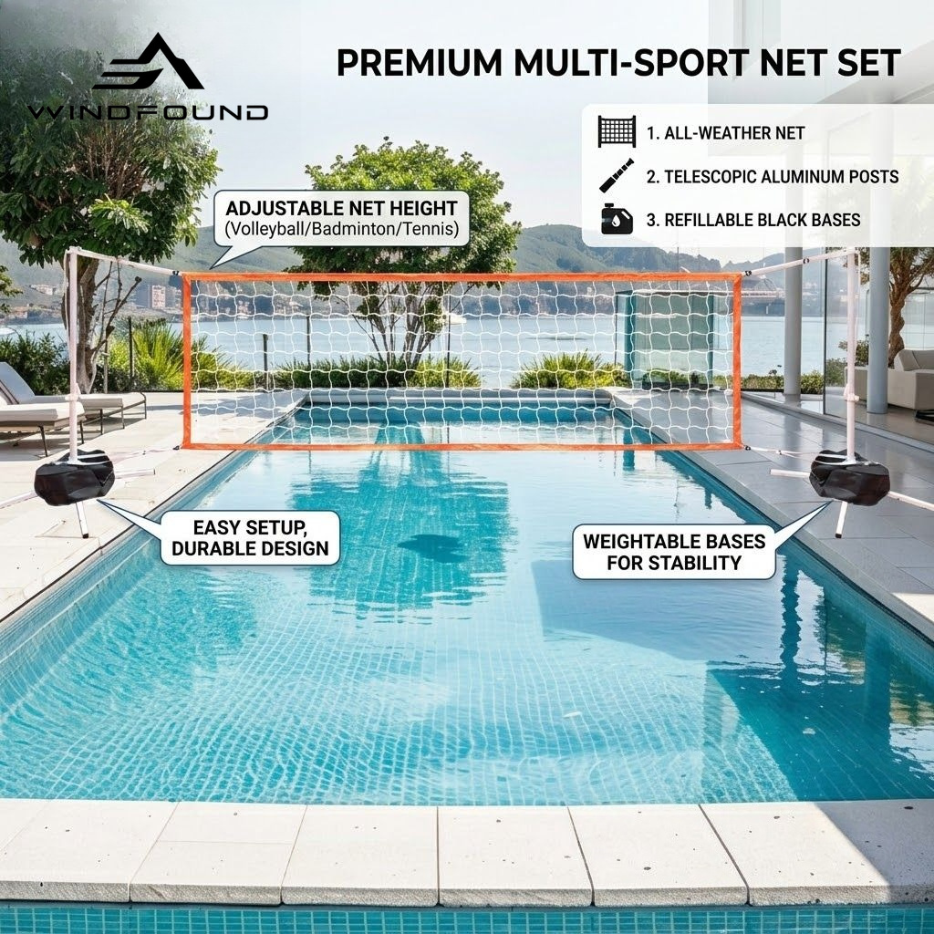 調節可能なプールバレーボールネット交換用セット、子供と大人向 - Kids Outdoor Volleyball Net のレビューと価格