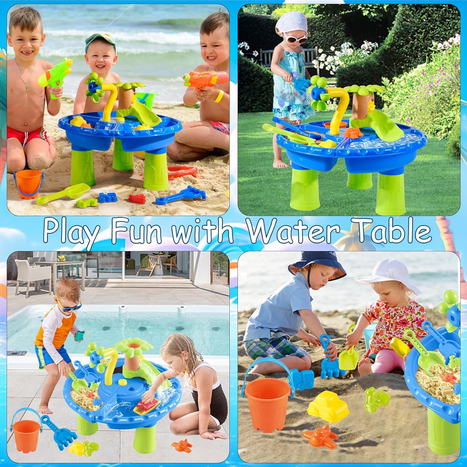 子供のためのテーブルのサンドボックス,屋外感覚の遊び,砂のお - Kids Outdoor Sensory Table のレビューと価格