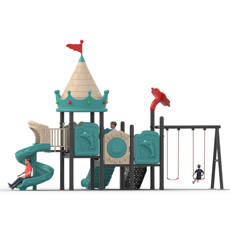 EOキャッスルテーマ キッズ屋外遊具 スパイラル滑り台とブラ - Kids Outdoor Yard Equipment のレビューと価格