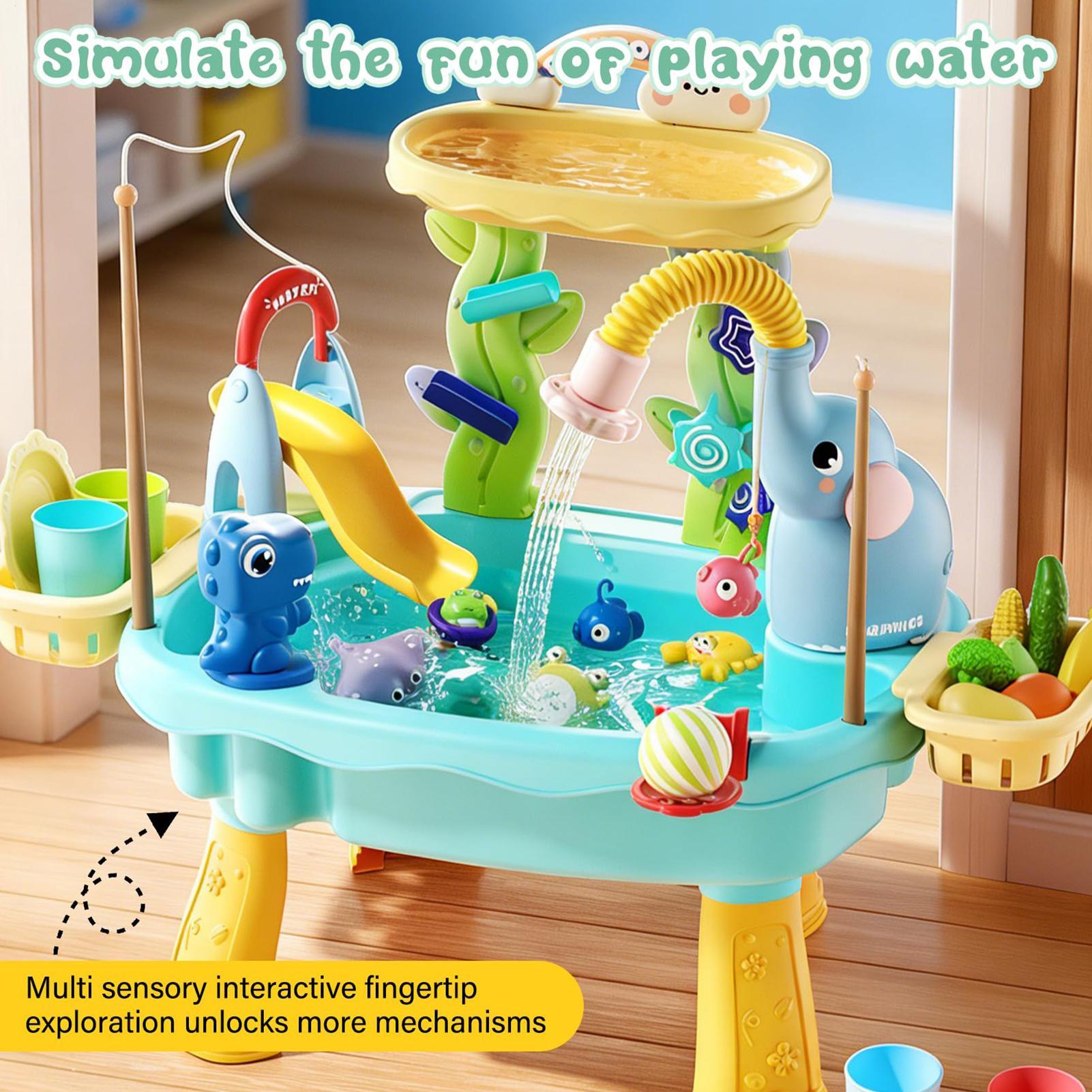 1pc アップグレードされた幼児用ウォーターテーブルキッチン - Kids Outdoor Sensory Table のレビューと価格
