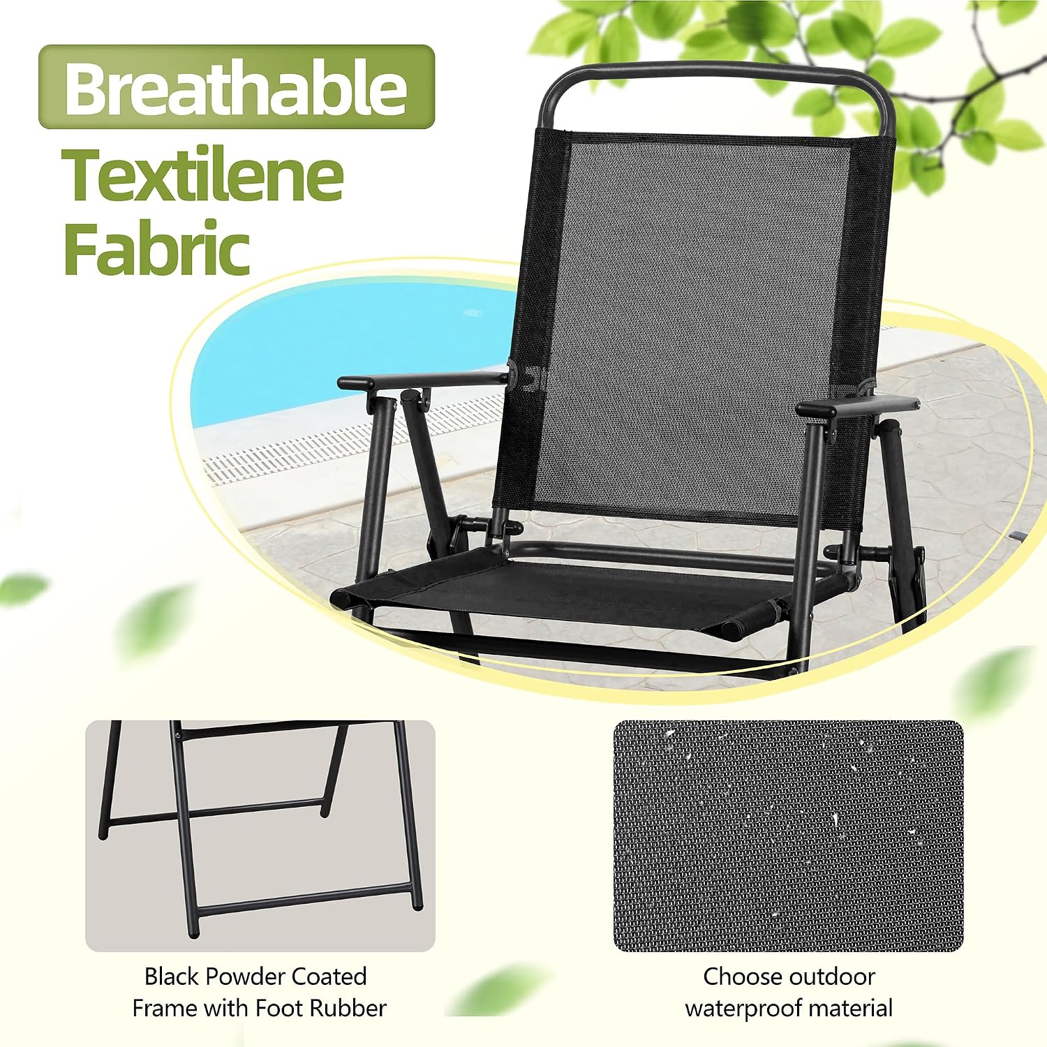 メタルパティオダイニングセット、屋外折りたたみ椅子と強化ガラ - Kids Outdoor Dining Table のレビューと価格