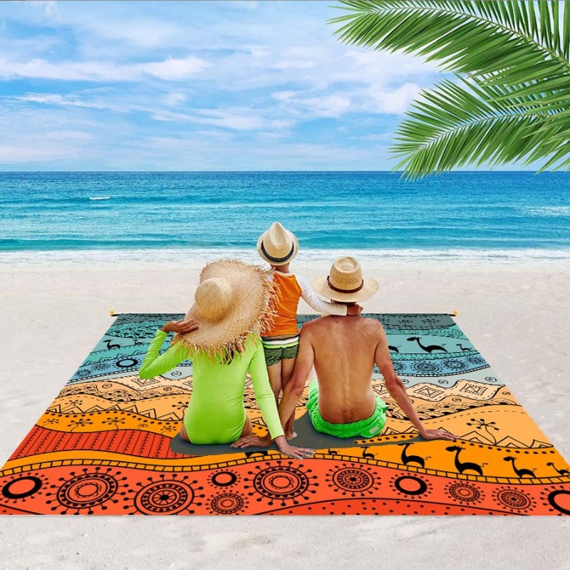 大型防水ビーチブランケット,サンドプルーフ,ポータブル,折り - Kids Outdoor Mat Waterproof のレビューと価格