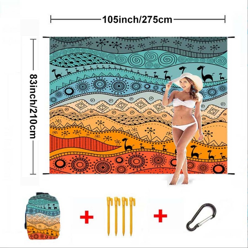 大型防水ビーチブランケット,サンドプルーフ,ポータブル,折り - Kids Outdoor Mat Waterproof のレビューと価格