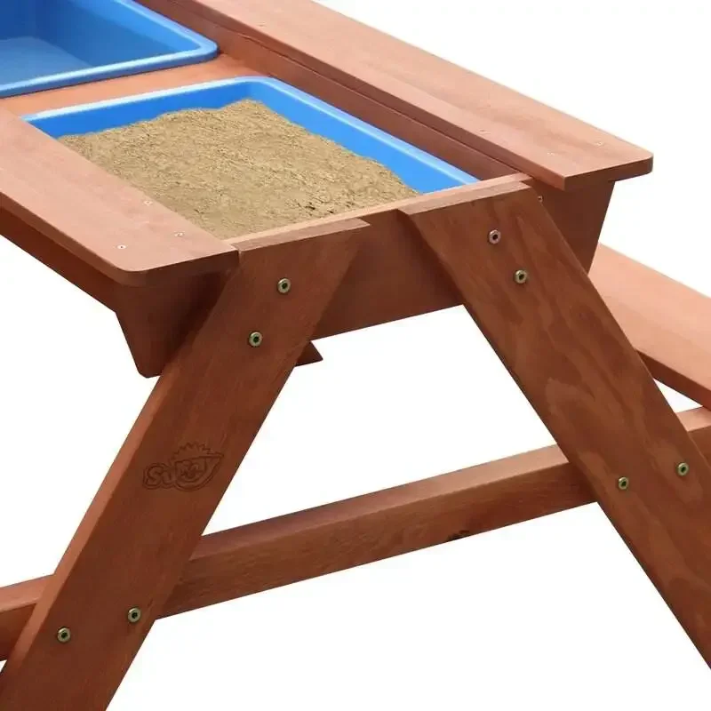 -屋外ピクニック木製ベンチ木製カバーセット砂と水の子供用アク - Kids Outdoor Bench Table のレビューと価格