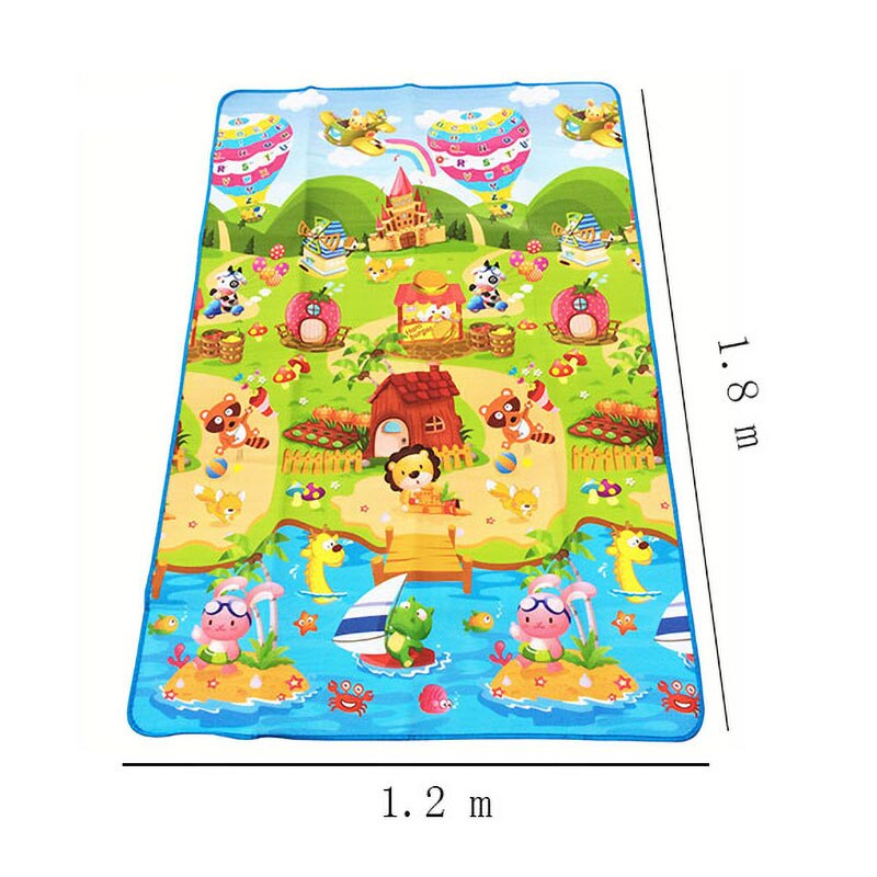 ベビープレイマット180x120x0.3cm子供用クロールカ - Kids Outdoor Mat Waterproof のレビューと価格
