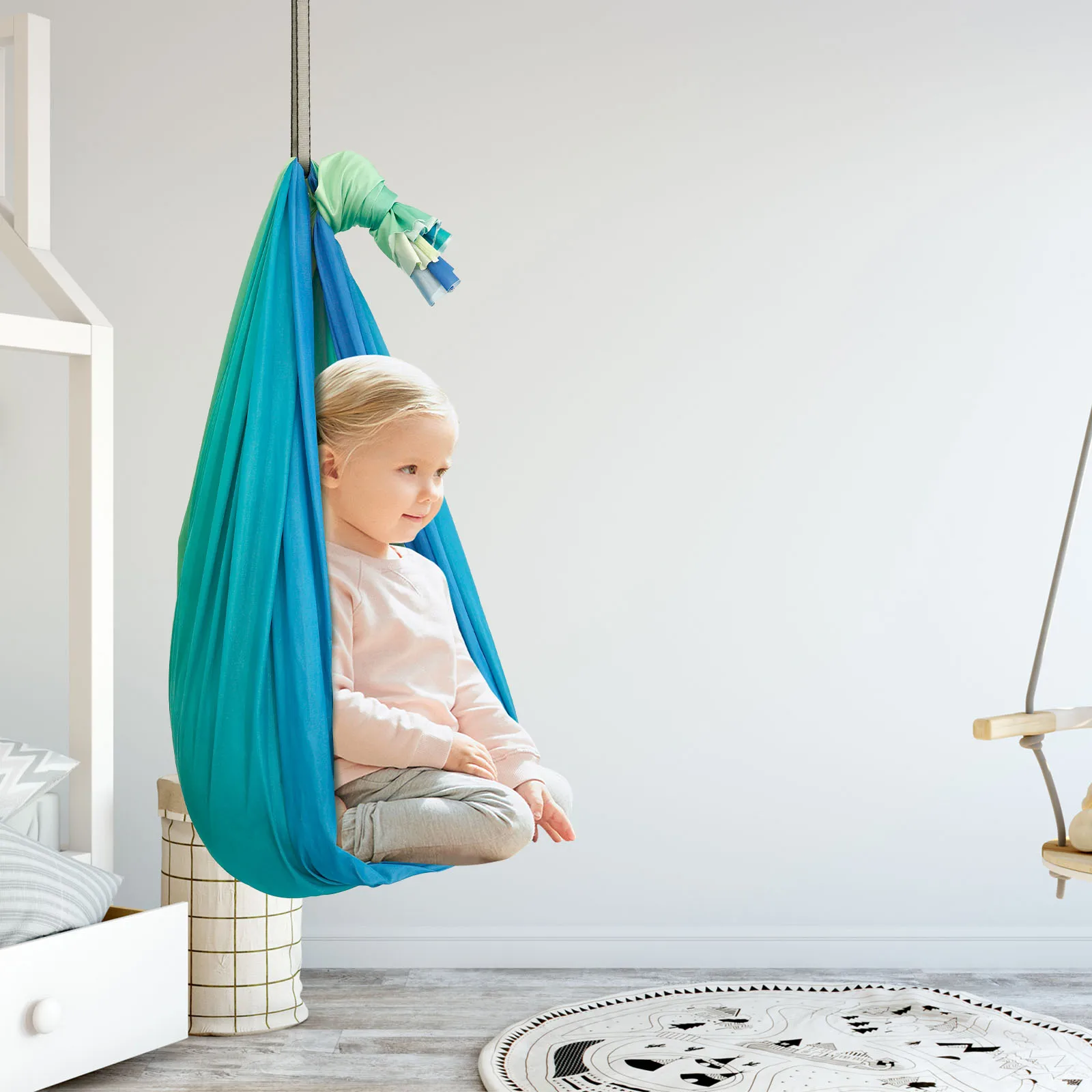 感覚スイング ダブルレイヤー 子供 大人 360度回転 °  - Kids Outdoor Hammock Chair のレビューと価格