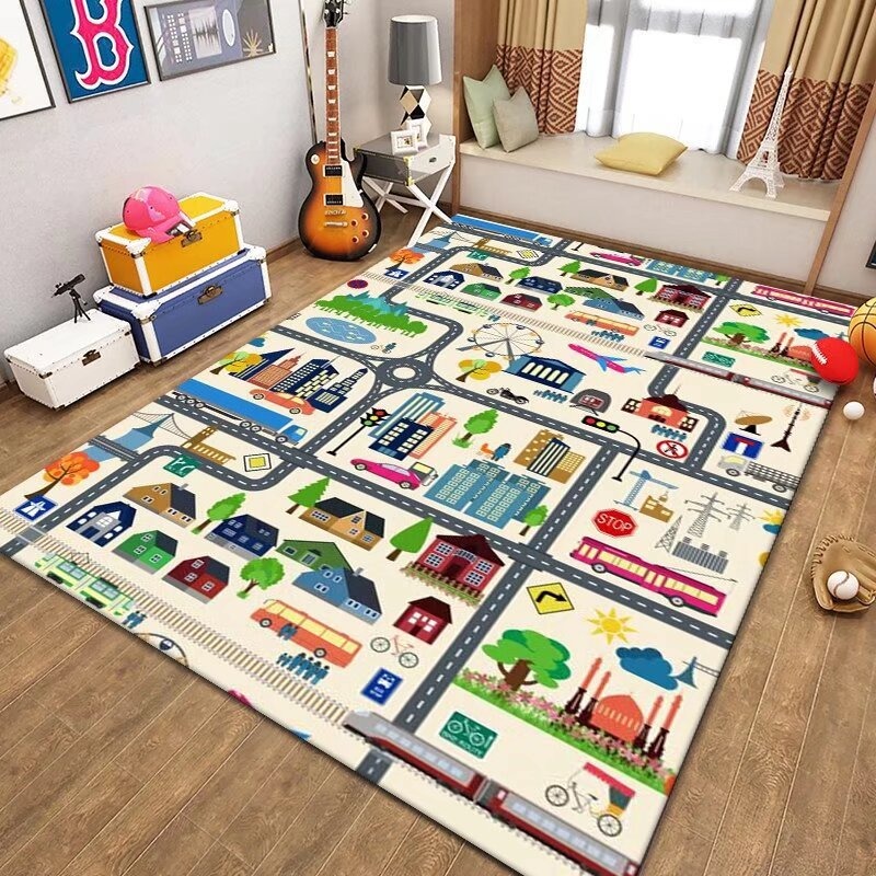 子供用交通プレイマット道路マップラグ教育カーペット、幼稚園、 - Kids Outdoor Zoo のレビューと価格