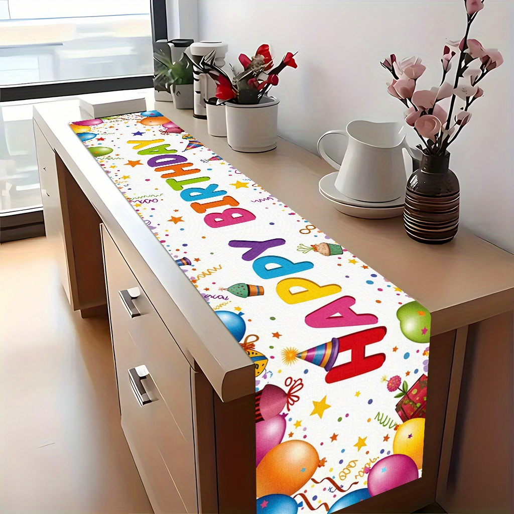 誕生日お祝いポスターテーブルランナー - 子供の誕生日、冬の - Kids Outdoor Dining Table のレビューと価格