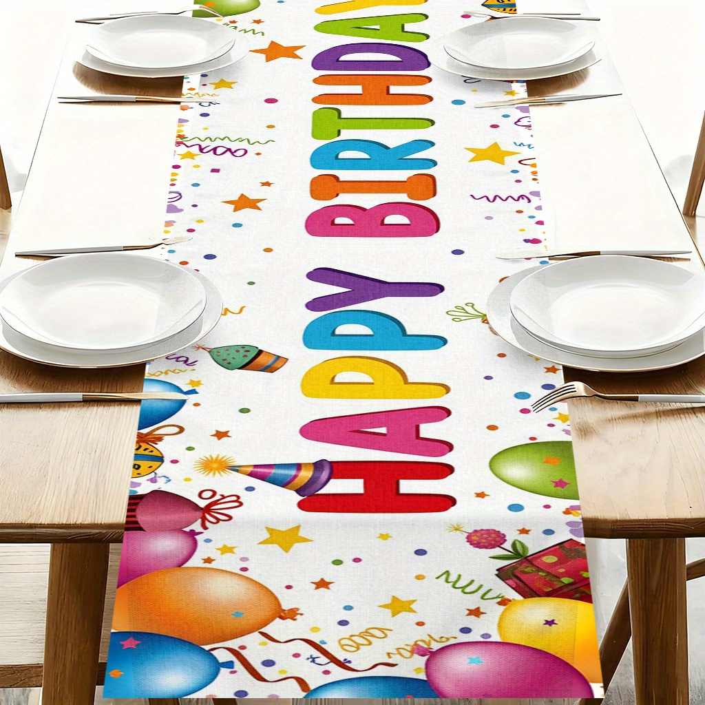 誕生日お祝いポスターテーブルランナー - 子供の誕生日、冬の - Kids Outdoor Dining Table のレビューと価格