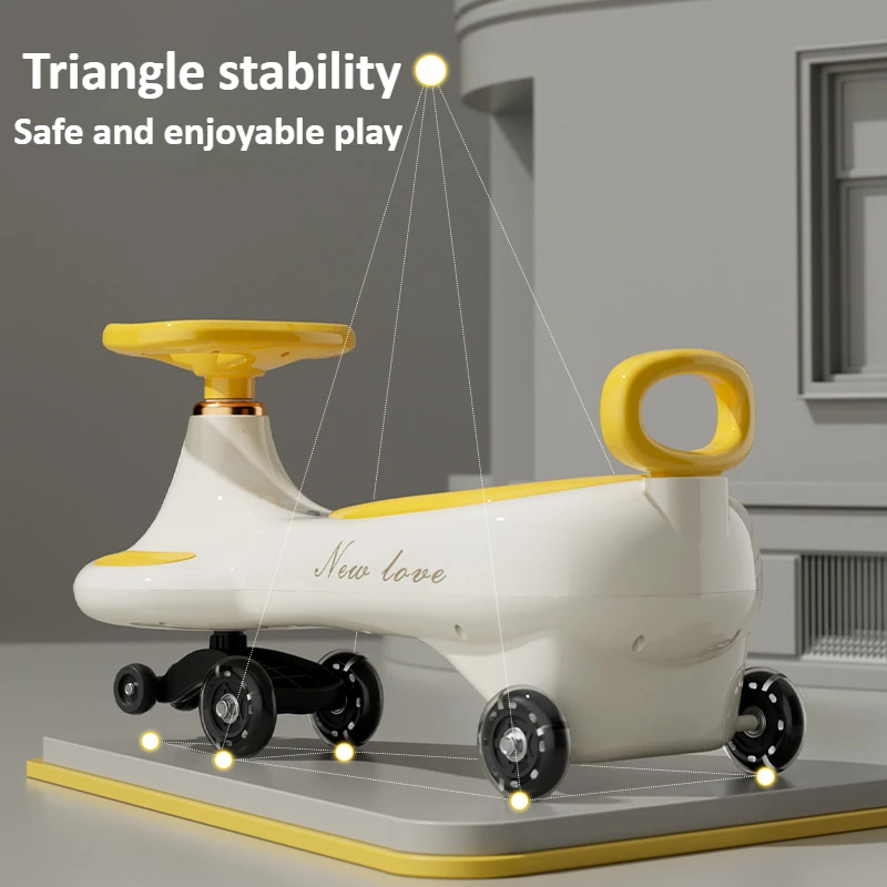 かわいい子供用スイングウィグルカー、転倒防止ユニバーサルホイ - Kids Outdoor Swing のレビューと価格