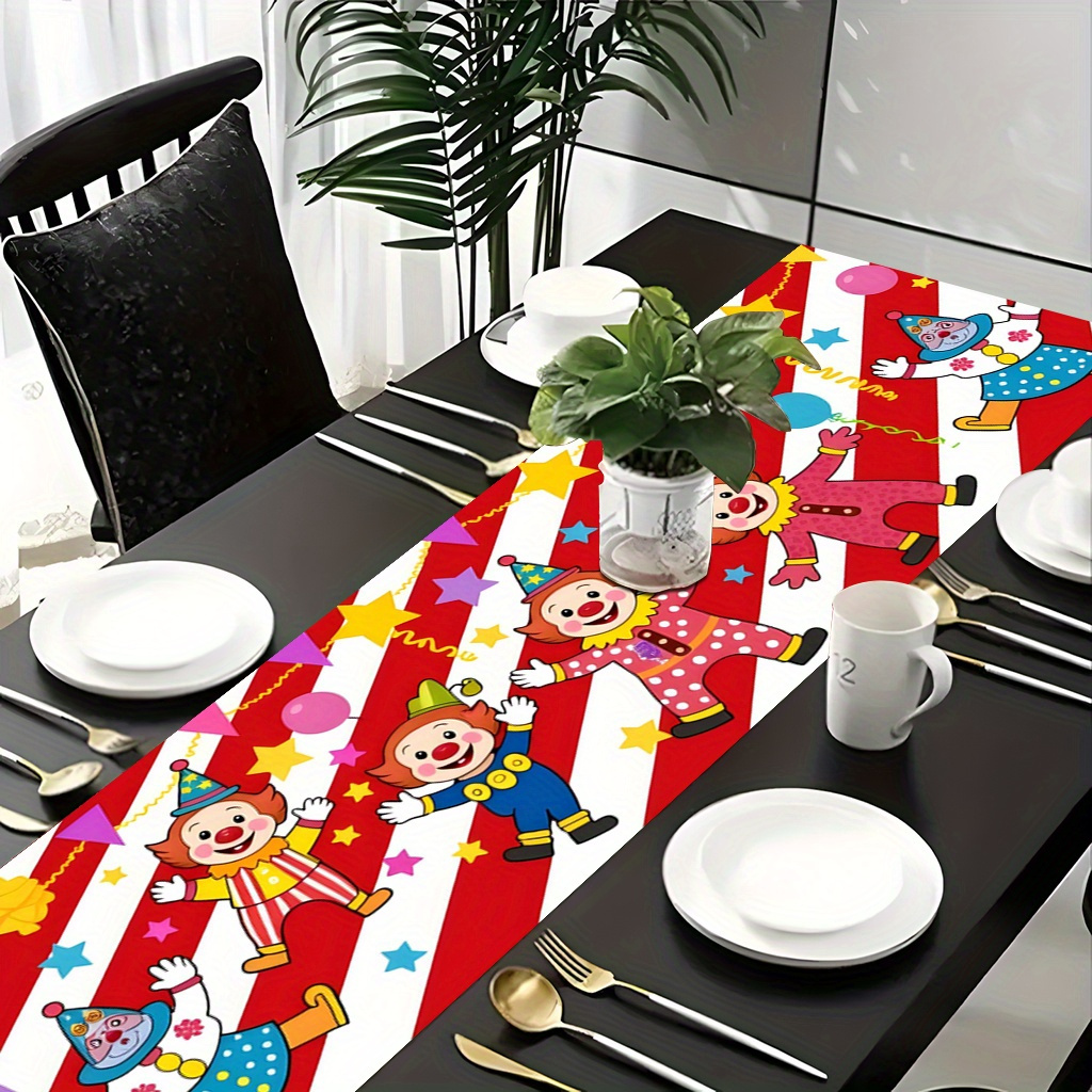 サーカスクラウンパーティーテーブルランナー - 子供の誕生日 - Kids Outdoor Dining Table のレビューと価格