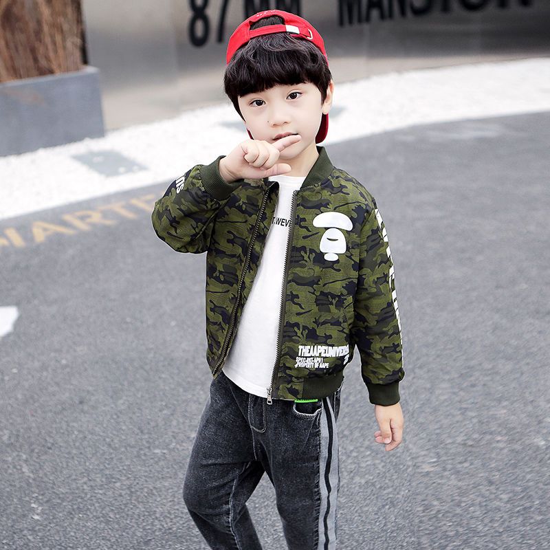 2025年新作 男の子用 迷彩柄 ベースボールジャケット ダ - Kids Outdoor Set のレビューと価格