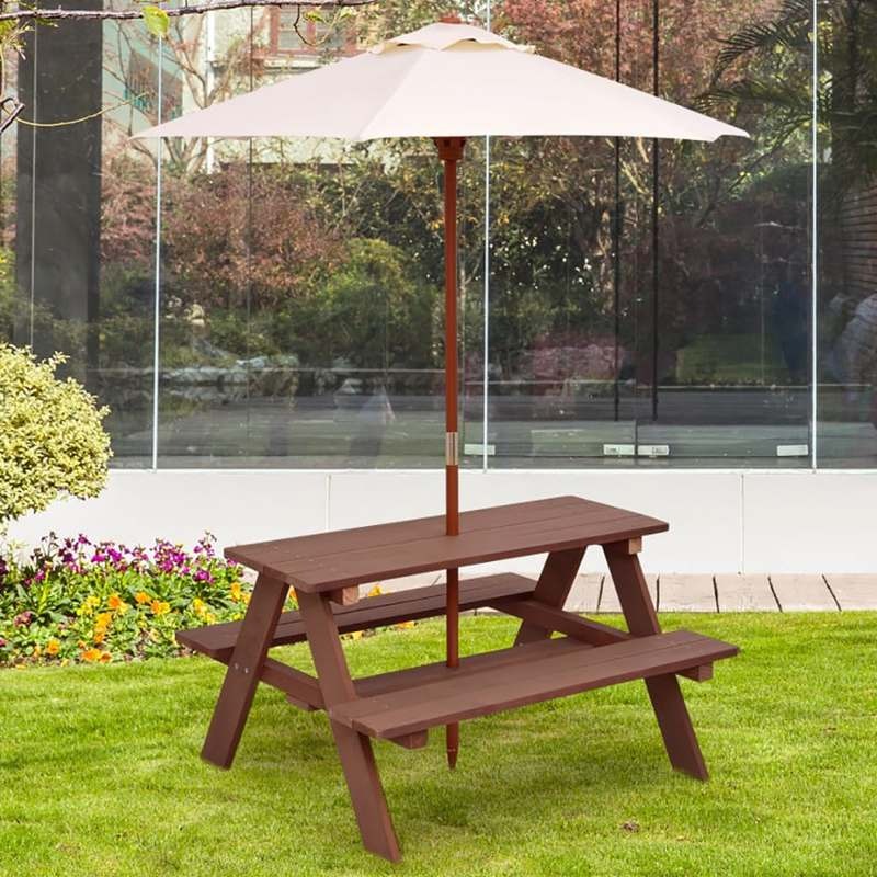 屋外用4人掛け子供用ピクニックテーブルベンチセット（取り外し - Kids Outdoor Bench Table のレビューと価格