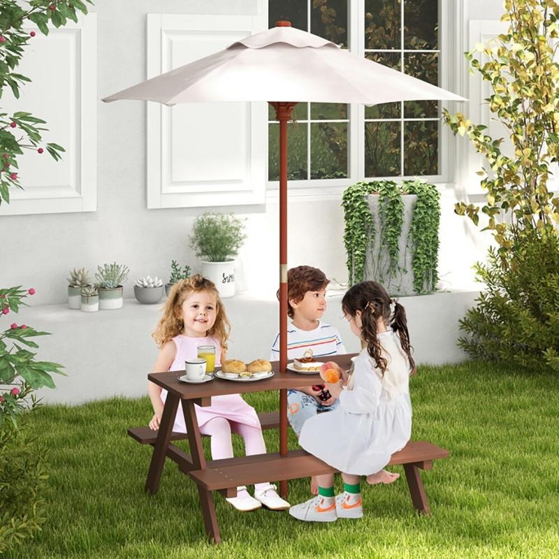 屋外用4人掛け子供用ピクニックテーブルベンチセット（取り外し - Kids Outdoor Bench Table のレビューと価格