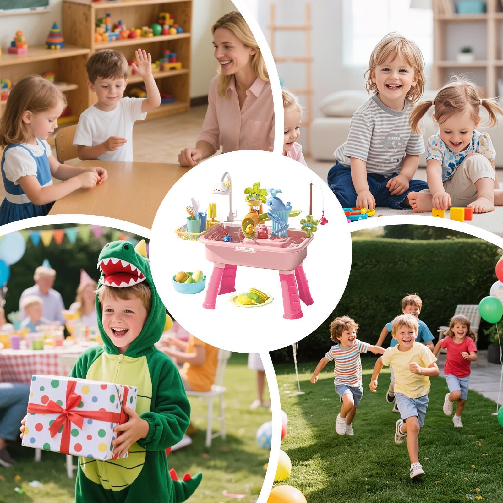 43個入り 電動キッズウォーターテーブル プレイシンク 流れ - Kids Outdoor Sensory Table のレビューと価格